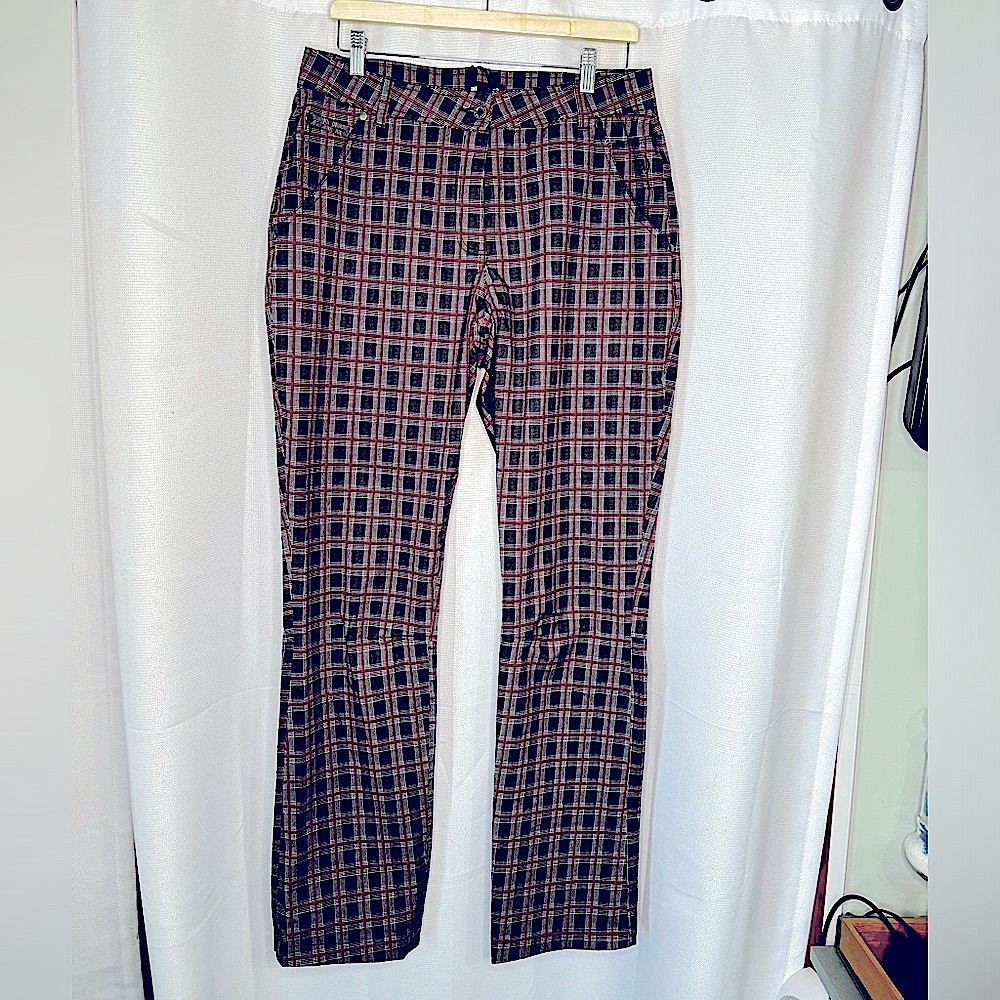 NWT Abacus Golf rain Pants Women US 12 / UK 16. Black red grey